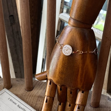 【new!!】antique round dial bracelet stainless×K18GP【K0991】