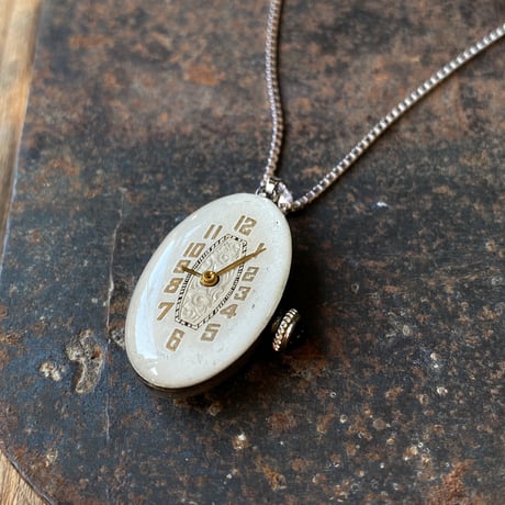【企画展作品】antique oval dial&movement necklace SV925【something special/S0003】