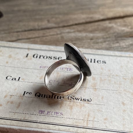 antique dial ring #13 SV925  "1920's art nouveau" ボックス付【K0757▲】