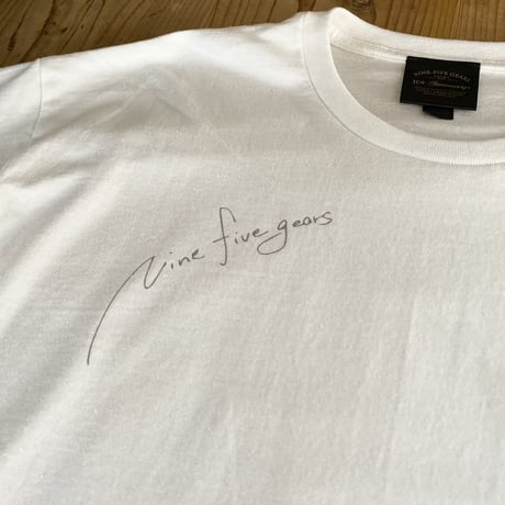 9時5分の歯車オリジナルTシャツ "10th ANNVERSARY" ホワイト×シルバー