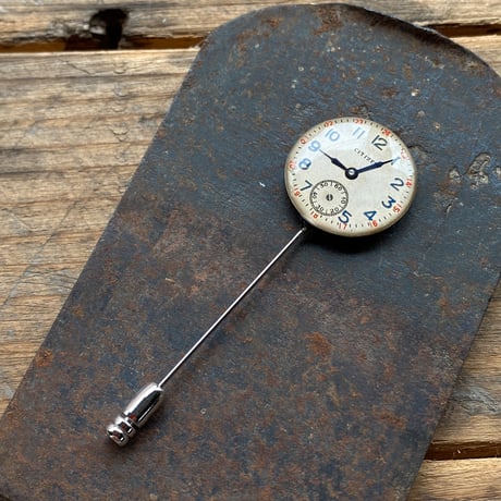 antique dial hatpin/lapelpin "CITIZEN"【K0835】