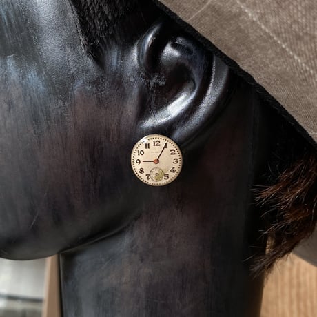 【new!!】antique round dial pierced earrings【K1010】