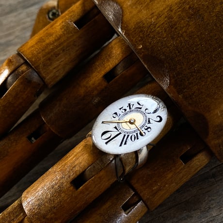 antique dial ring #13 SV925  "1920's art nouveau" ボックス付【K0757▲】