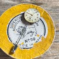 【K0685】antique dial hatpin/lapel pin