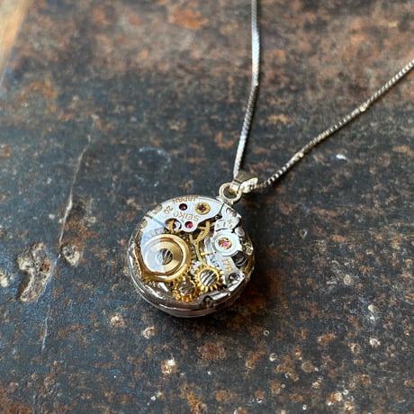 【企画展作品】antique small movement necklace "SEIKO" SV925【something special/S0011】