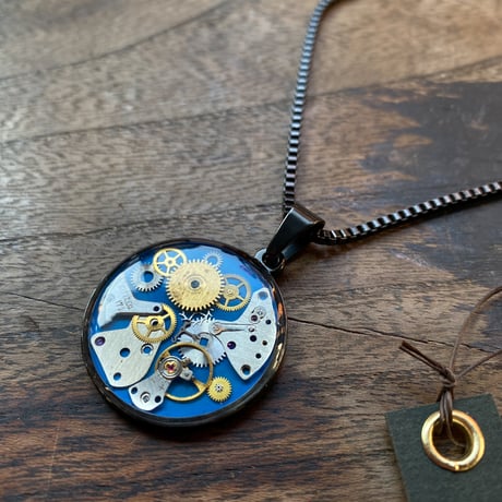 CLOPOA BLACK standard necklace skyblue【K0823】