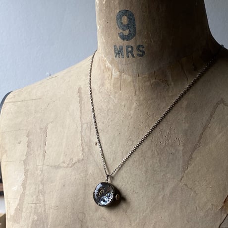 antique dial&movement reversible necklace 【K0571】