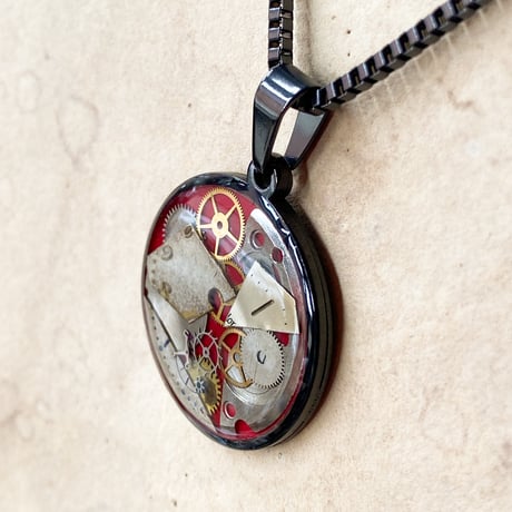 CLOPOA BLACK standard necklace red【K0848】
