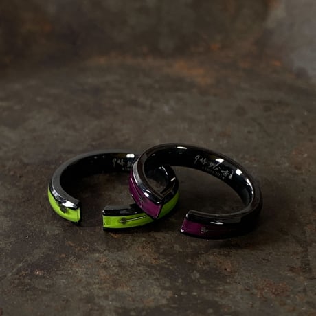 CLOPOA BLACK 2way earcuff&ring 2本セット lightgreen×bluish purple【K0609】