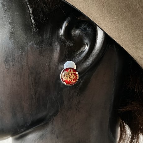 CLOPOA standard earrings red 【K0589】
