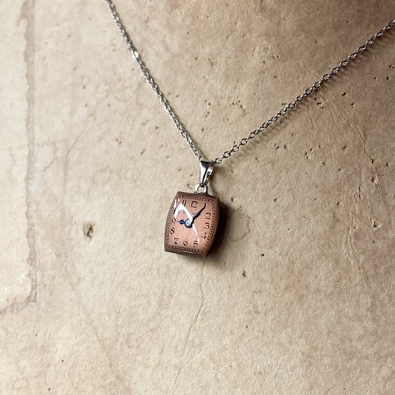 new!!】antique square copper dial necklace【K093