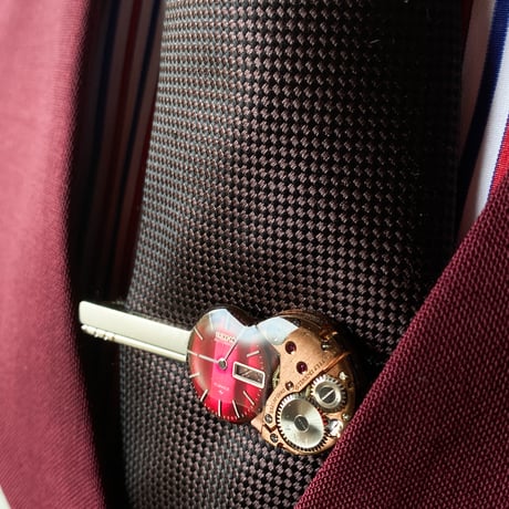 antique dial&copper movement tiepin【K0743】