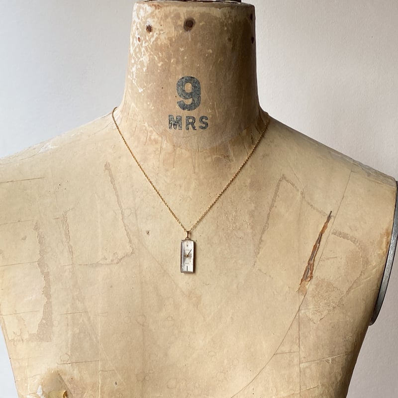 甘*党様 アクセサリー　枠　k18 new!!】antique rectangle dial necklace K18GP 