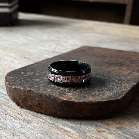 【new!!】CLOPOA BLACK flat date ring black×red (デイトリング) 19号 ボックス付【K0997】