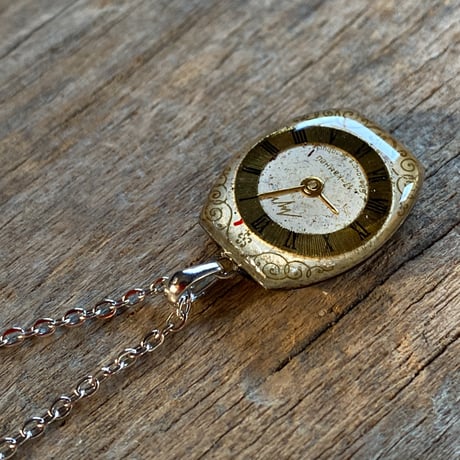 antique tonneau dial necklace "eastern europe"  【K0732】