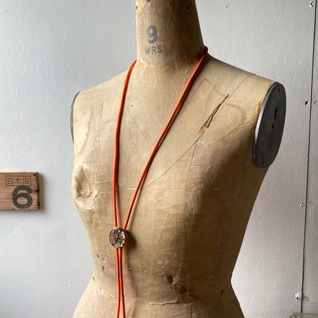 【K0638】 CLOPOA "NINE-FIVE GEARS" looptie necklace orange