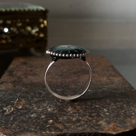 【企画展作品】antique lightgreen dial ring "CITIZEN" SV925 #15【something special/S0016】