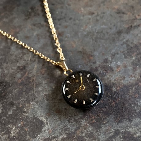 【K0700】 antique dial necklace K18GP "Sマーク"