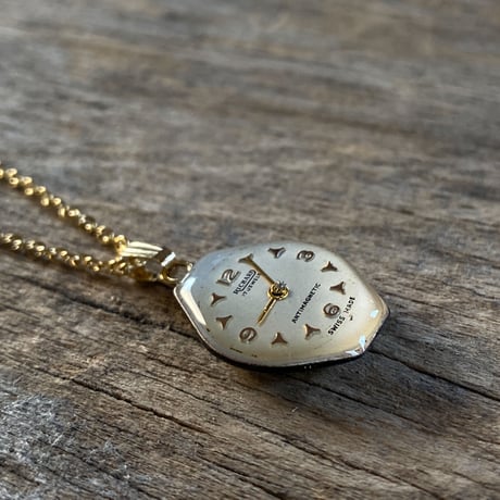 【K0611】 antique dial necklace K18GP