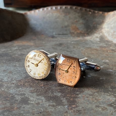 antique dial asymmetry cufflinks【K0824】