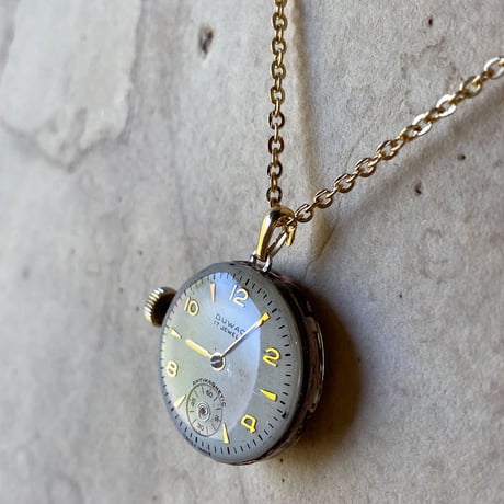 antique dial&copper movement  reversible necklace【K0575】