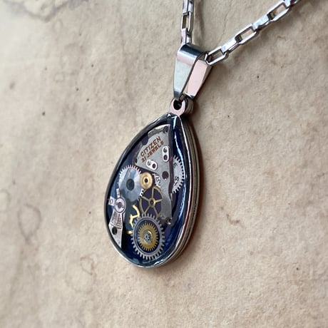 CLOPOA teardrop necklace blue 【K0904】