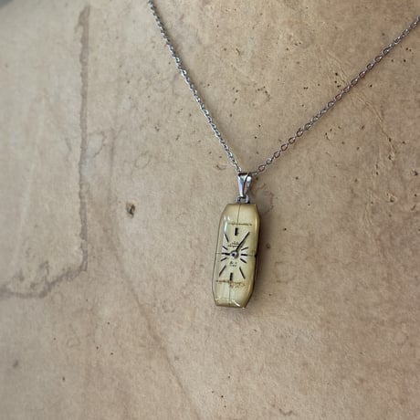 antique rectangle necklace " Jules Jurgensen"【K0981】