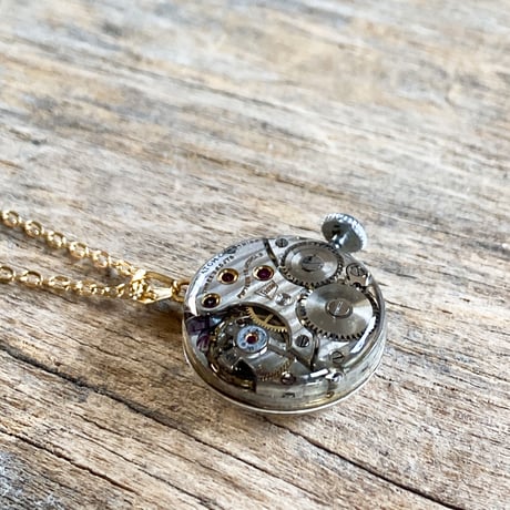【K0691】antique dial&movement necklace  K18GP