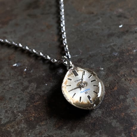 antique teardrop dial necklace【K0775】