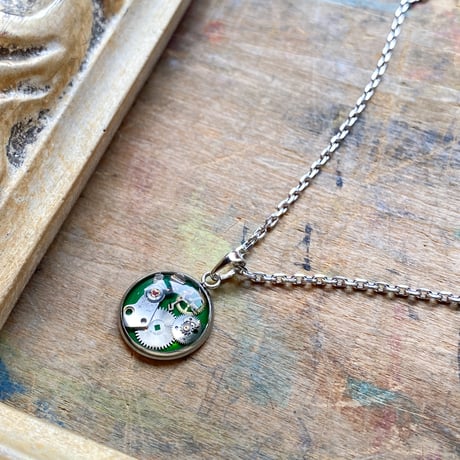CLOPOA petit necklace green【K0802】
