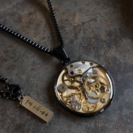 CLOPOA BLACK standard necklace gold【K0567】