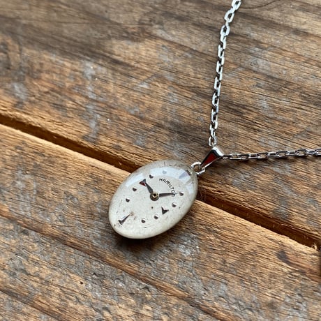 antique dial necklace "HAMILTON"【K0832】