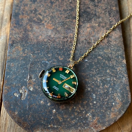 【企画展作品】antique dial&movement necklace K18GP【something special/S0010】