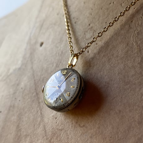 antique dial&movement necklace K18GP【K0867】