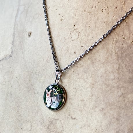 CLOPOA petit necklace green【K0802】