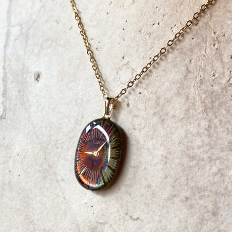 antique oval dial necklace "eastern europe"【K0795】
