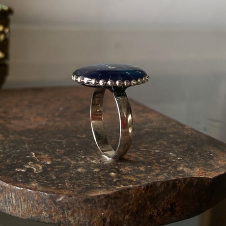 antique skyblue dial ring "SEIKO" SV925 #15【再掲/S0013】