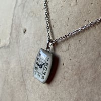 【K0665】antique rectangle dial necklace