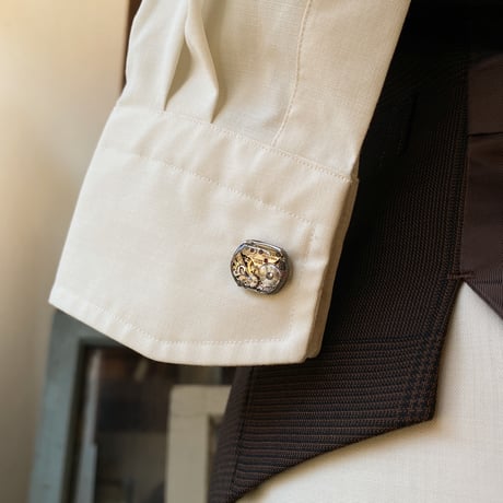 【new!!】antique movement cufflinks "GRUEN"(ボックス付)【K1011】