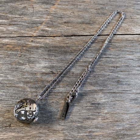 antique dial&movement reversible necklace【K0610】