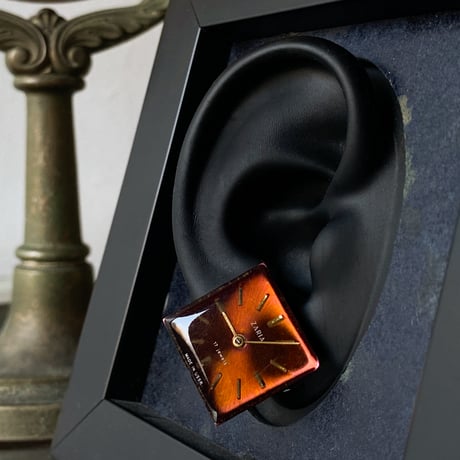 antique dial square rhombus earrings 【K0810】