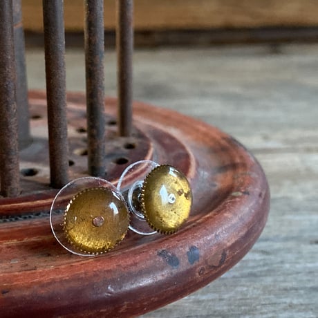 【K0678】 antique watch gear pierced earrings