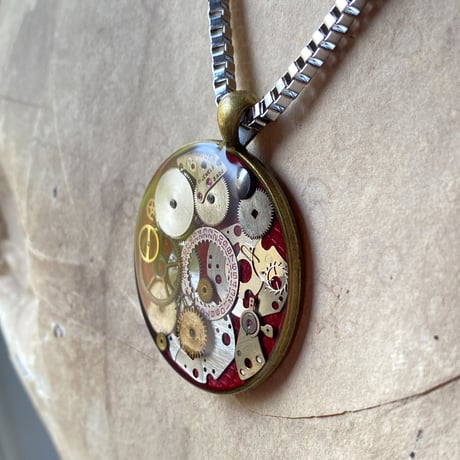 【K0693】CLOPOA standard large necklace red