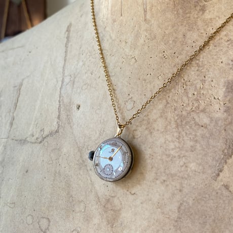 antique dial&movement necklace K18GP【K0826】