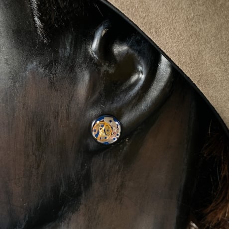 【K0627】 CLOPOA BLACK petit pierced earrings blue