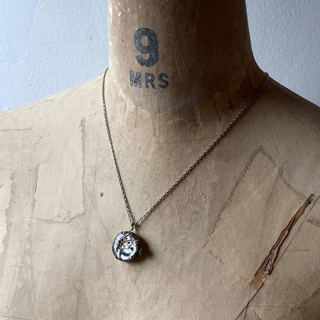antique dial&movement reversible necklace【K0558】