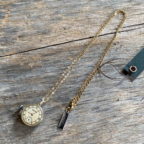 antique dial&movement necklace K18GP【K0778】