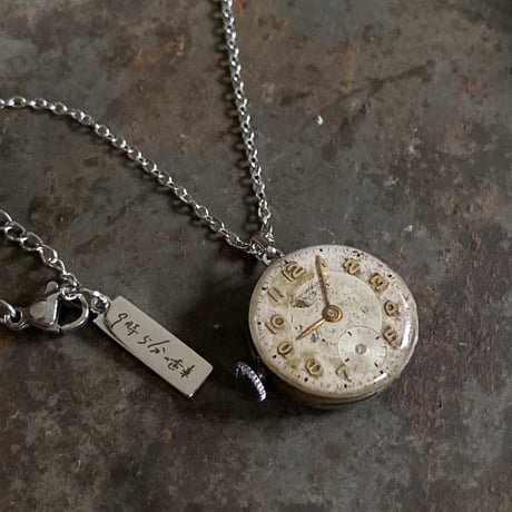 antique dial&movement necklace【K0782】