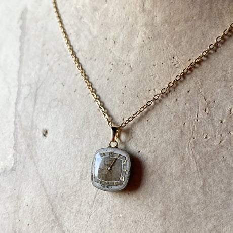 【K0673】 square dial necklace K18GP