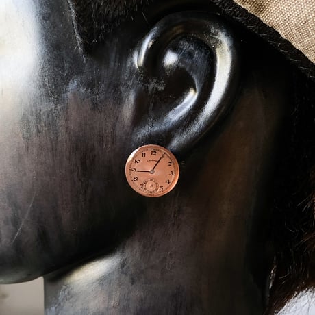 【企画展作品】antique round dial pierced earrings【something special/S0023】